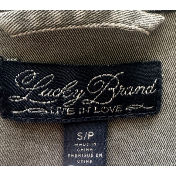 Lucky Brand Jacket Womens Small Military Army Green Fatigue Utility Cinch Waist - Picture 5 of 11